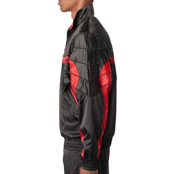 Air Jordan Satin Jacket Black Red JE16 - Picture 4 of 8